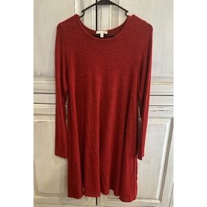 Giani Bini Red Knee Length Long Sleeve Dress‎ Women’s Medium